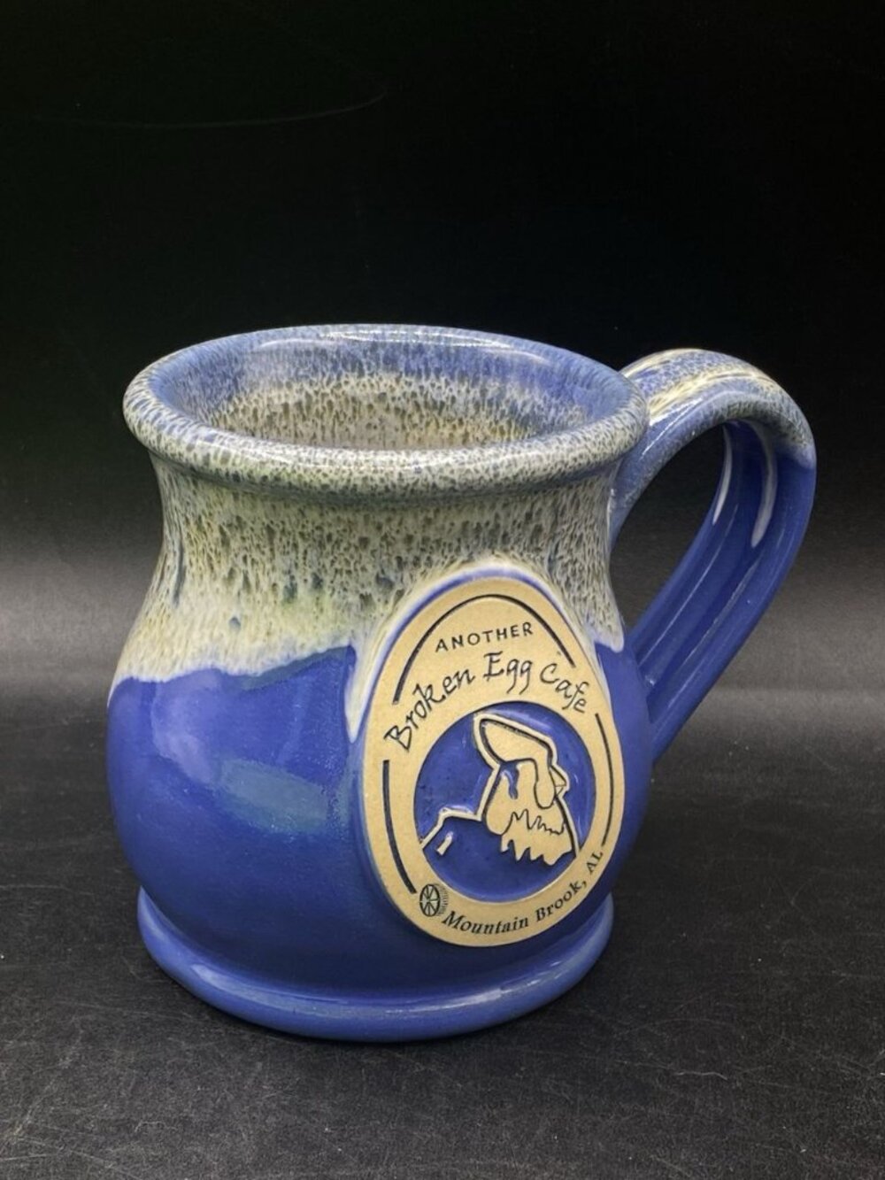Another Broken Egg Cafe Deneen Pottery Blue Coffee Mug Cup Mountain Brook AL - Picture 4 of 8
